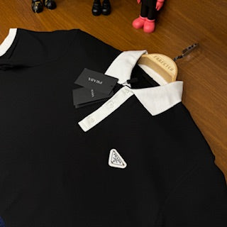 Pr!da Polo Yaka TsH!rt Siyah