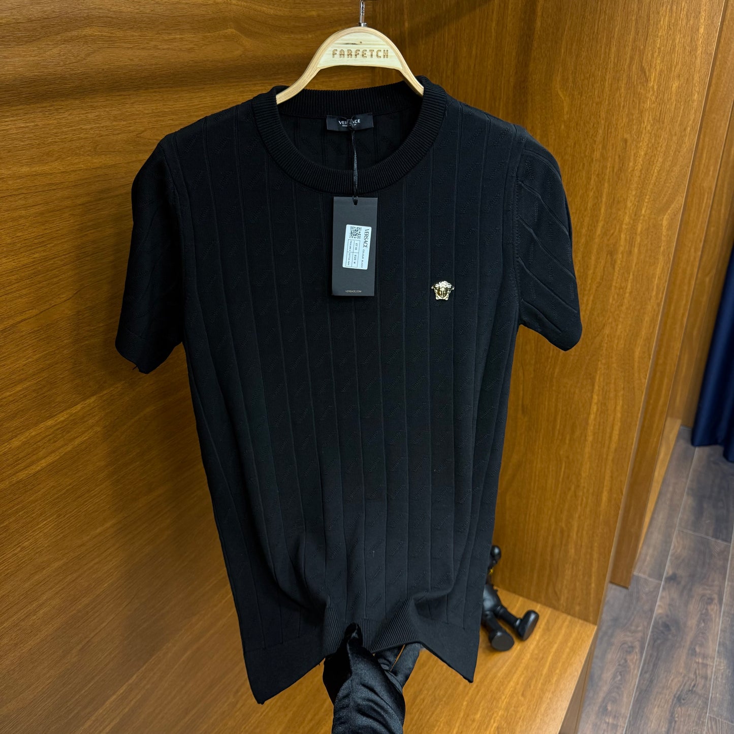 Versace Siyah Örme Triko T-SH!rt (Kopya)