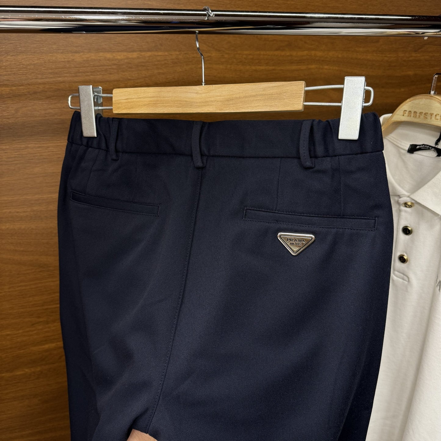 Pr!da G!bA!din Kumaş Jogger Pantolon Lacivert