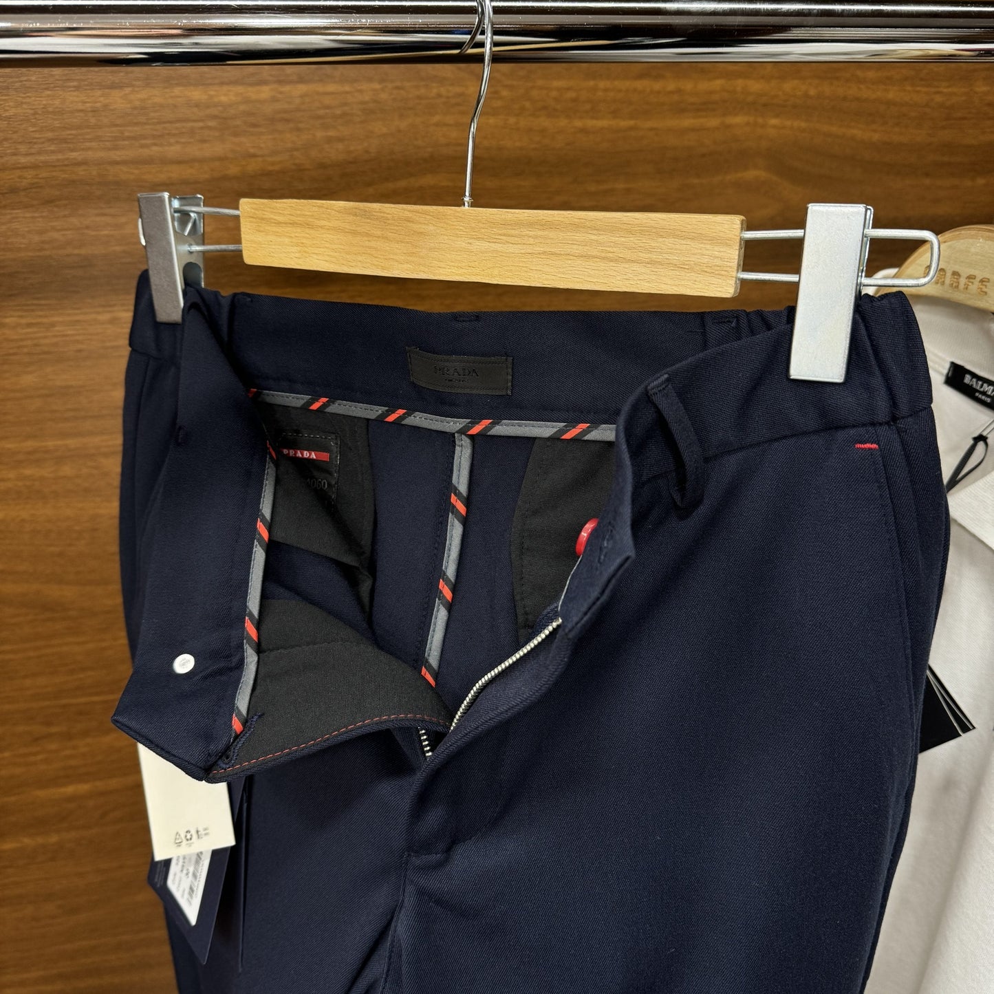 Pr!da G!bA!din Kumaş Jogger Pantolon Lacivert