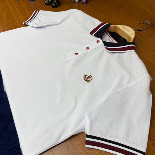 Moncler Beyaz Polo Yaka